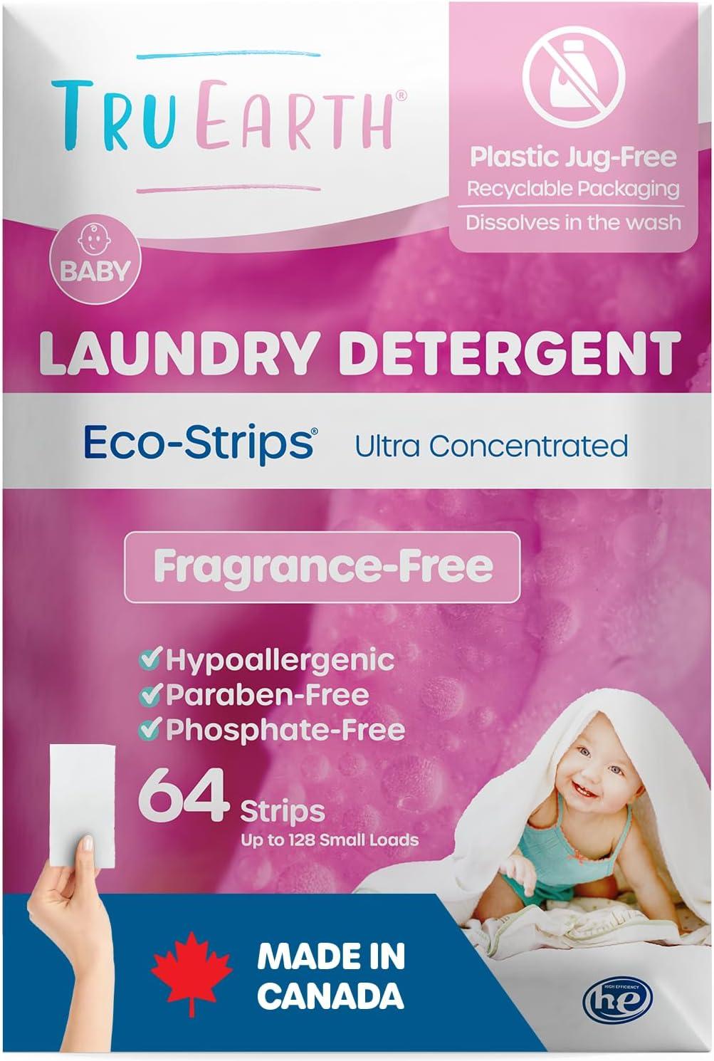 image:imageTru Earth Compact Dry Laundry Detergent Unscented Up to 64 Loads 32 Sheets Liquidless Detergent Travel Packaging May VaryBaby