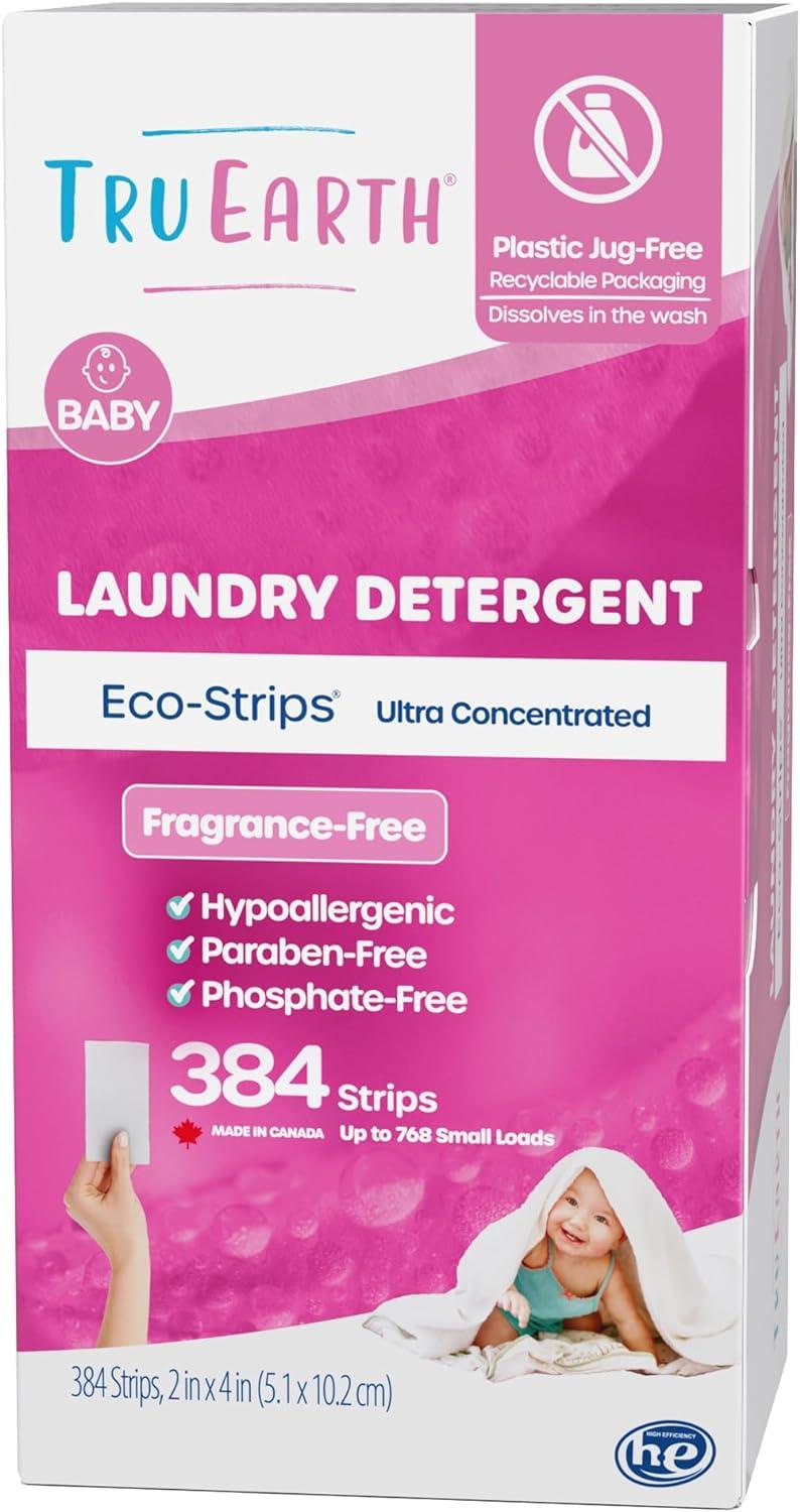 image:imageTru Earth Compact Dry Laundry Detergent Unscented Up to 64 Loads 32 Sheets Liquidless Detergent Travel Packaging May VaryBaby