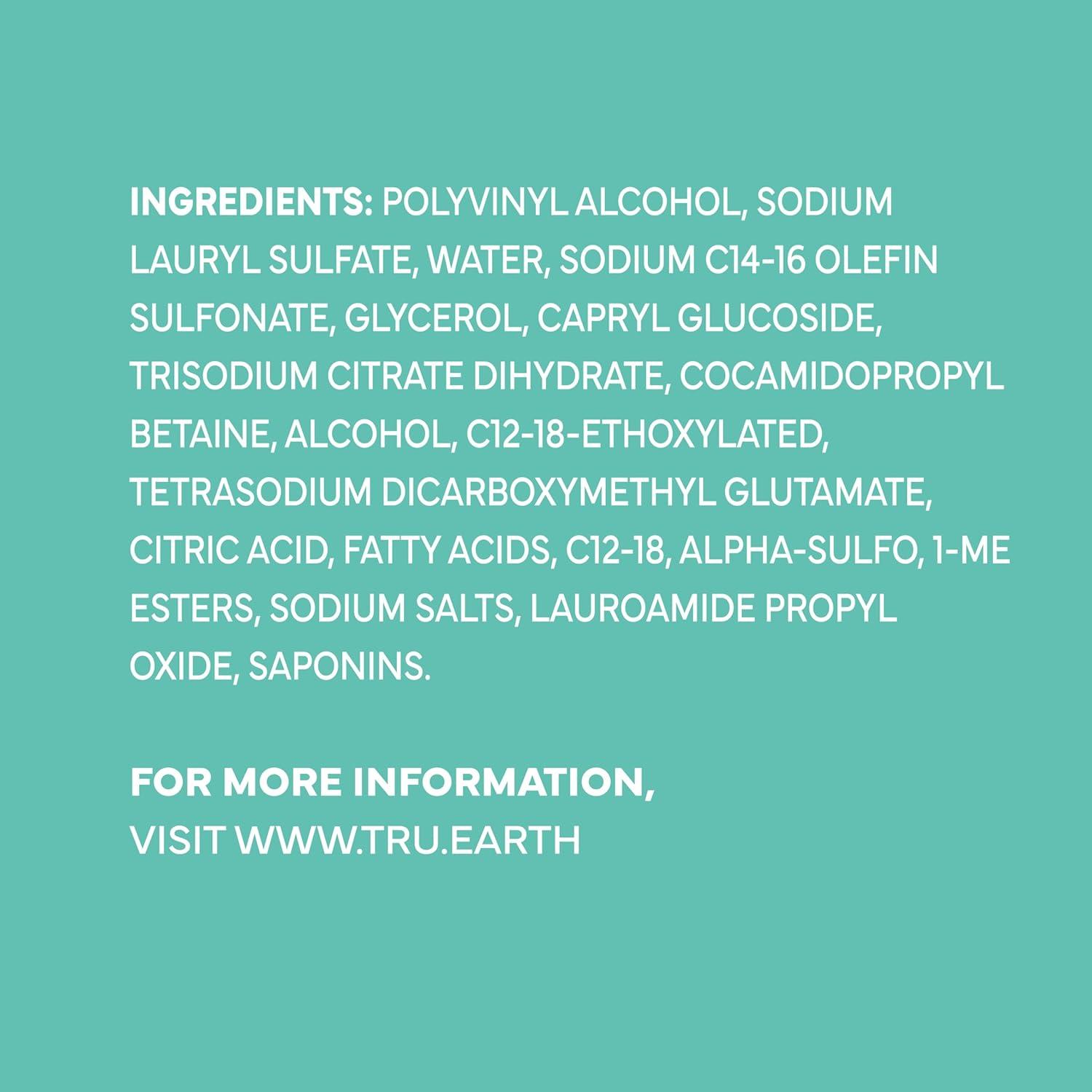 image:imageTru Earth Compact Dry Laundry Detergent Unscented Up to 64 Loads 32 Sheets Liquidless Detergent Travel Packaging May VaryFragranceFree