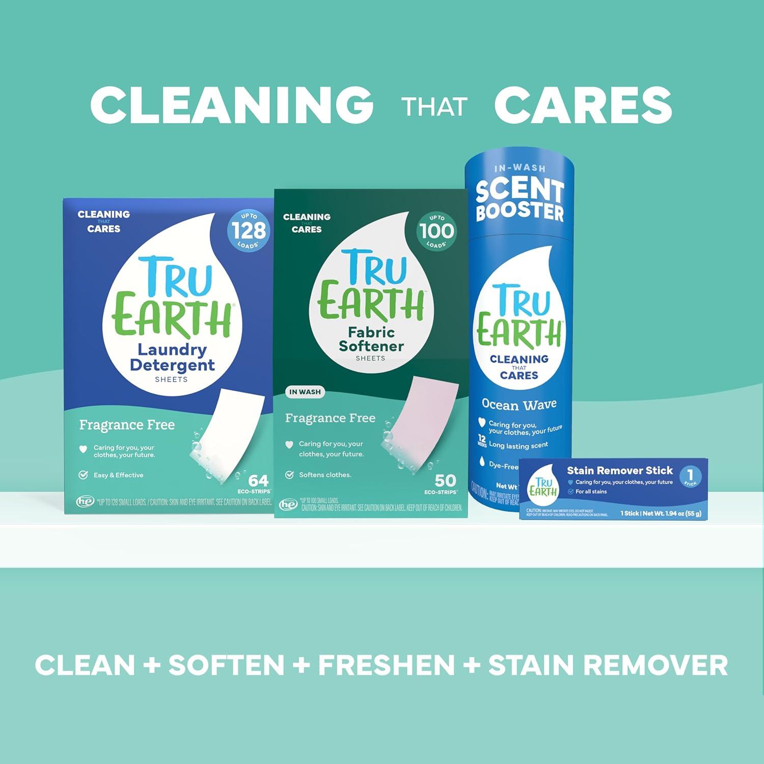 image:imageTru Earth Compact Dry Laundry Detergent Unscented Up to 64 Loads 32 Sheets Liquidless Detergent Travel Packaging May VaryFragranceFree
