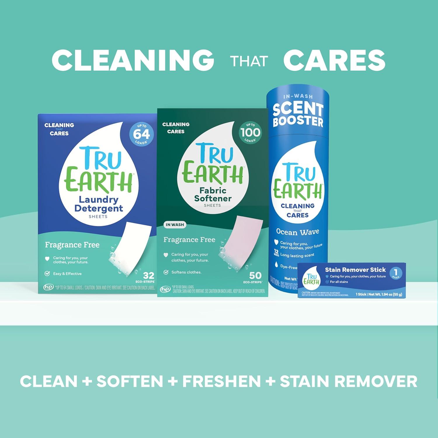 image:imageTru Earth Compact Dry Laundry Detergent Unscented Up to 64 Loads 32 Sheets Liquidless Detergent Travel Packaging May VaryFragranceFree