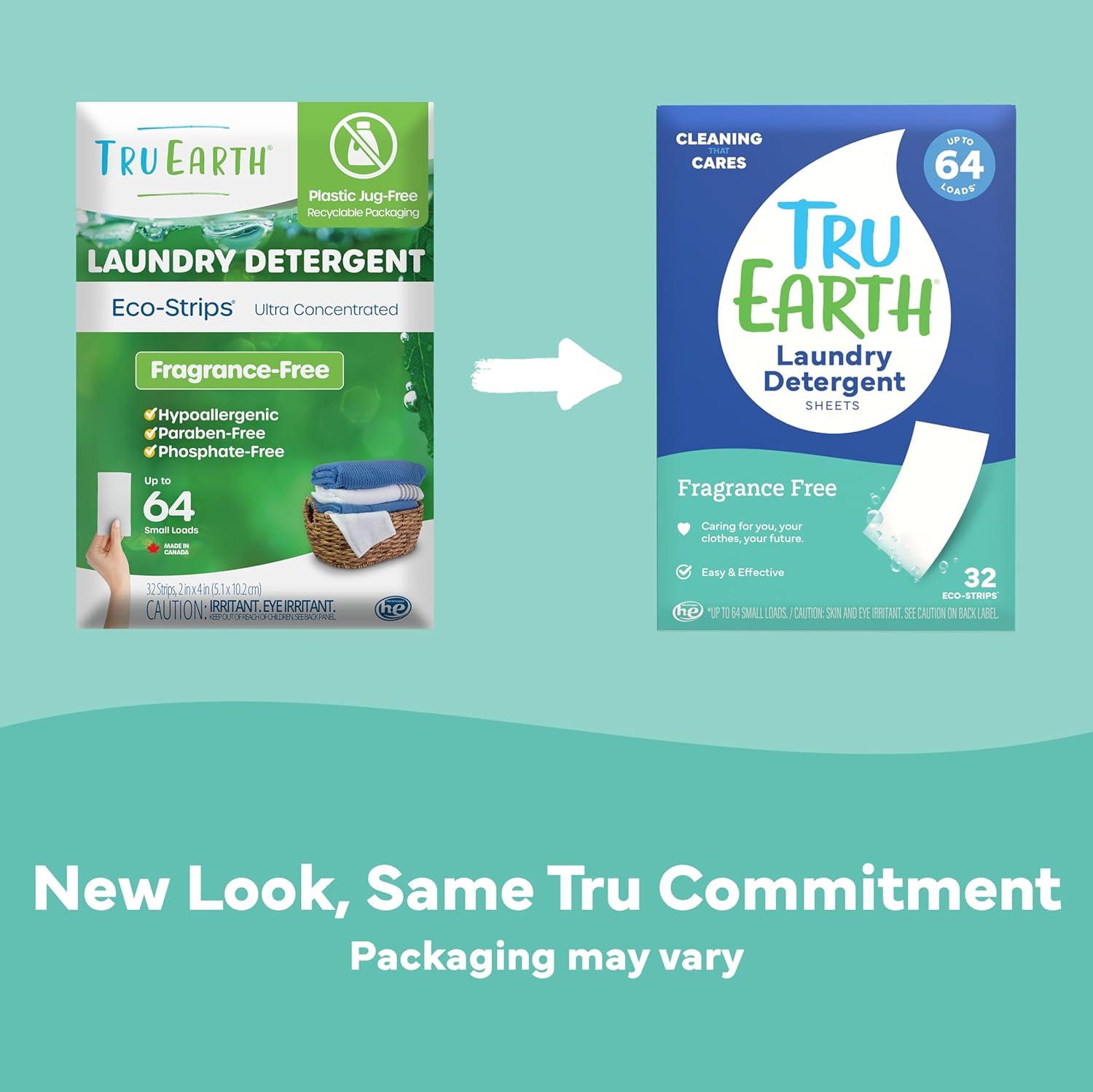 image:imageTru Earth Compact Dry Laundry Detergent Unscented Up to 64 Loads 32 Sheets Liquidless Detergent Travel Packaging May VaryFragranceFree