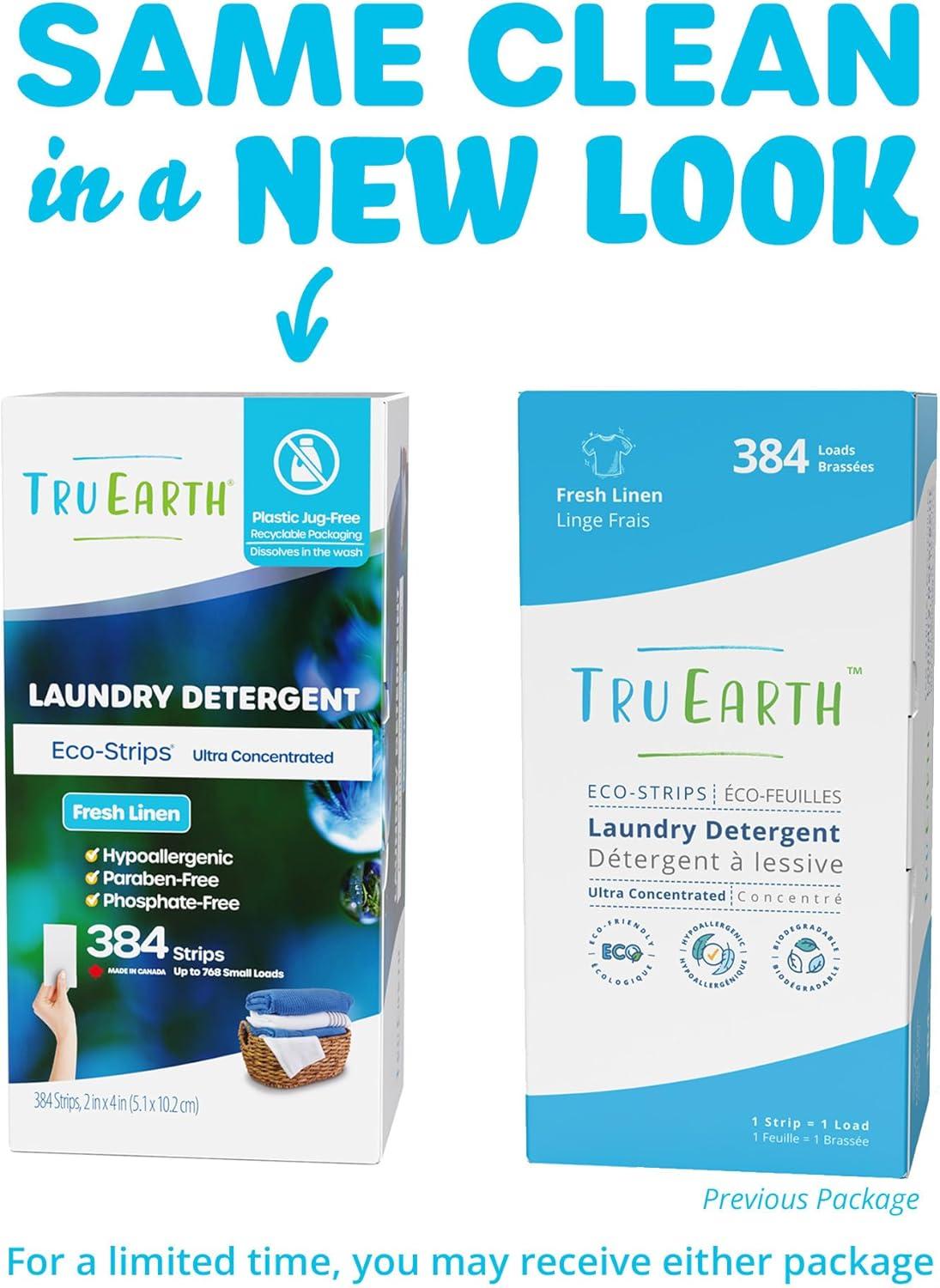 image:imageTru Earth Compact Dry Laundry Detergent Unscented Up to 64 Loads 32 Sheets Liquidless Detergent Travel Packaging May VaryFresh Linen