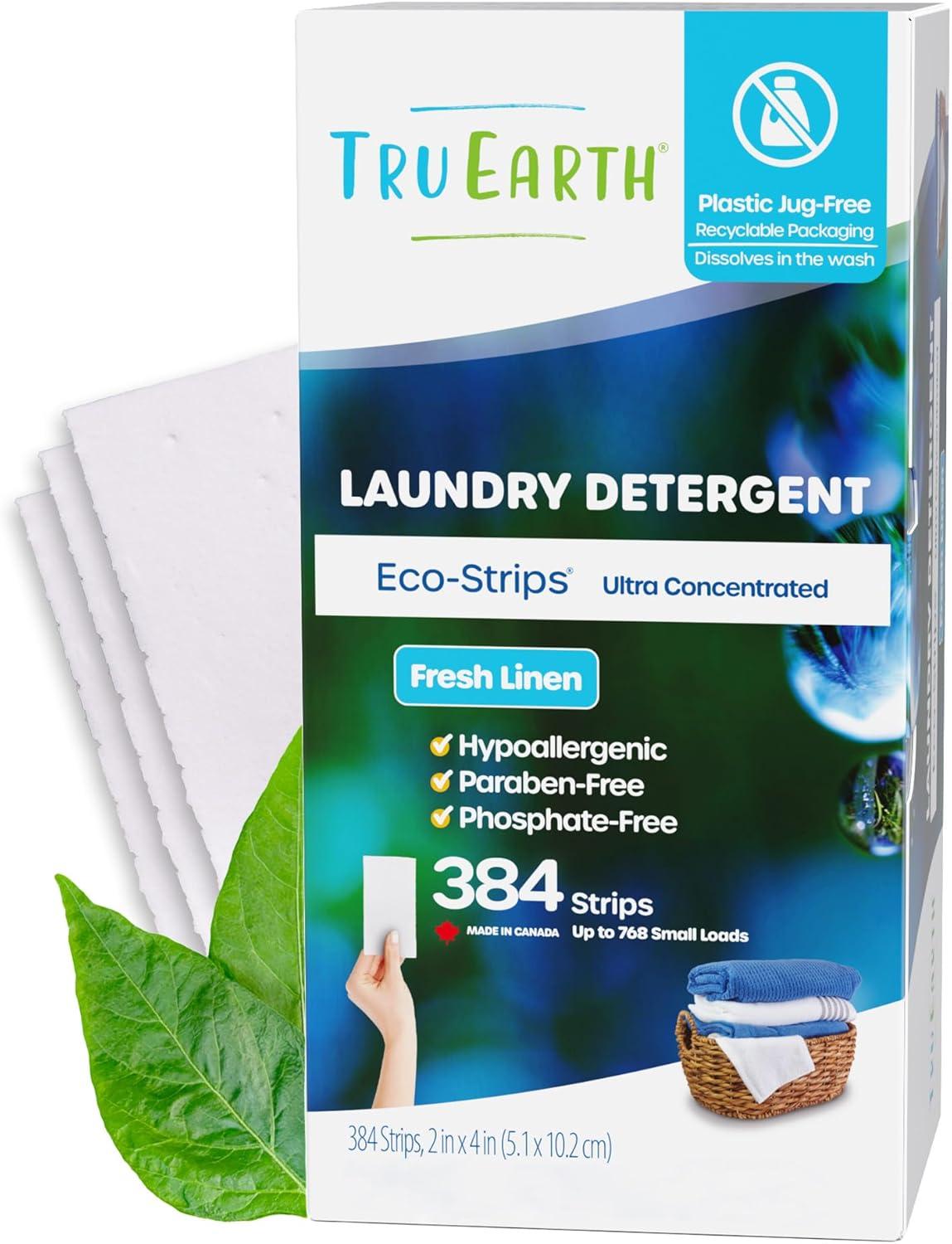 image:imageTru Earth Compact Dry Laundry Detergent Unscented Up to 64 Loads 32 Sheets Liquidless Detergent Travel Packaging May VaryFresh Linen