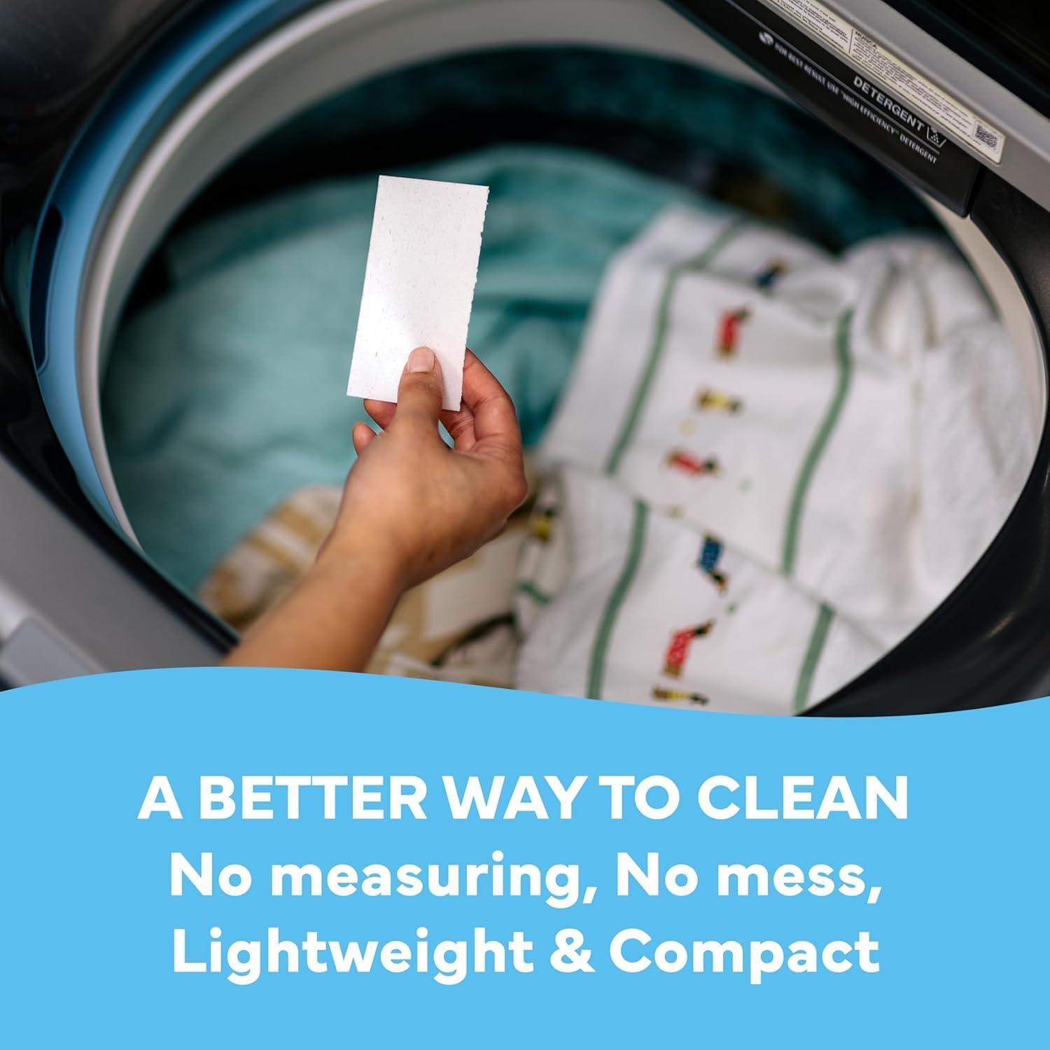 image:imageTru Earth Compact Dry Laundry Detergent Unscented Up to 64 Loads 32 Sheets Liquidless Detergent Travel Packaging May VaryFresh Linen