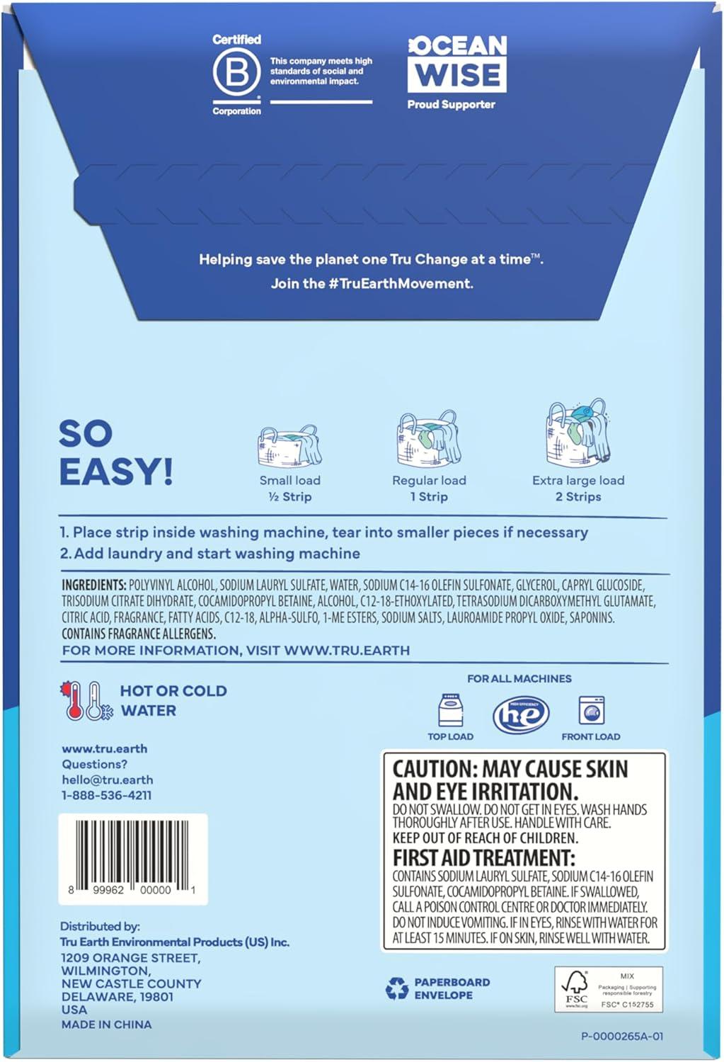 image:imageTru Earth Compact Dry Laundry Detergent Unscented Up to 64 Loads 32 Sheets Liquidless Detergent Travel Packaging May VaryFresh Linen