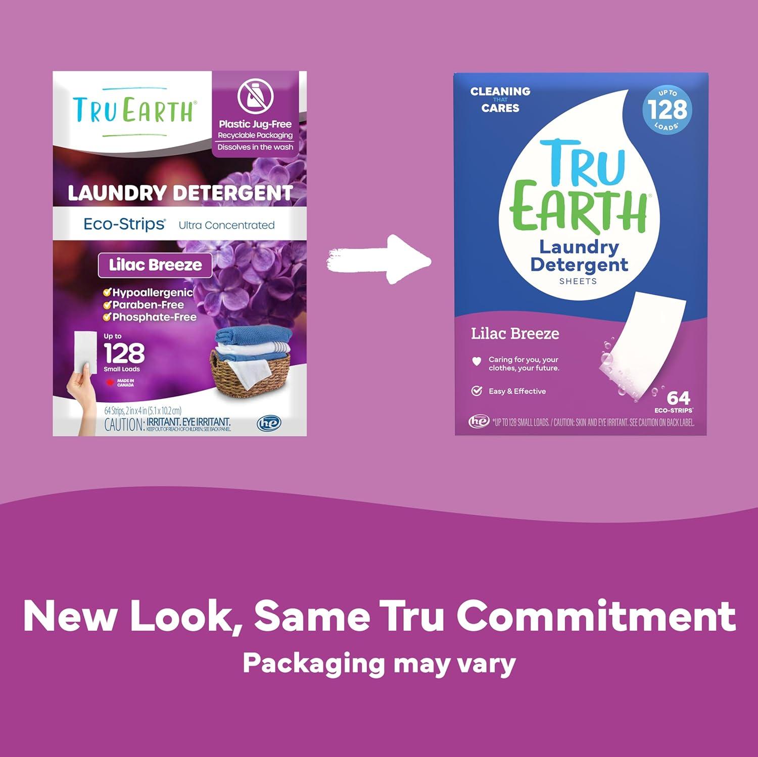 image:imageTru Earth Compact Dry Laundry Detergent Unscented Up to 64 Loads 32 Sheets Liquidless Detergent Travel Packaging May VaryLilac Breeze
