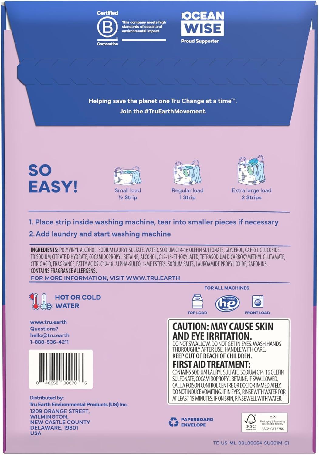 image:imageTru Earth Compact Dry Laundry Detergent Unscented Up to 64 Loads 32 Sheets Liquidless Detergent Travel Packaging May VaryLilac Breeze