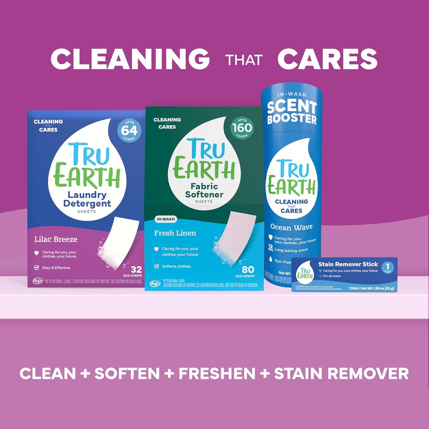 image:imageTru Earth Compact Dry Laundry Detergent Unscented Up to 64 Loads 32 Sheets Liquidless Detergent Travel Packaging May VaryLilac Breeze
