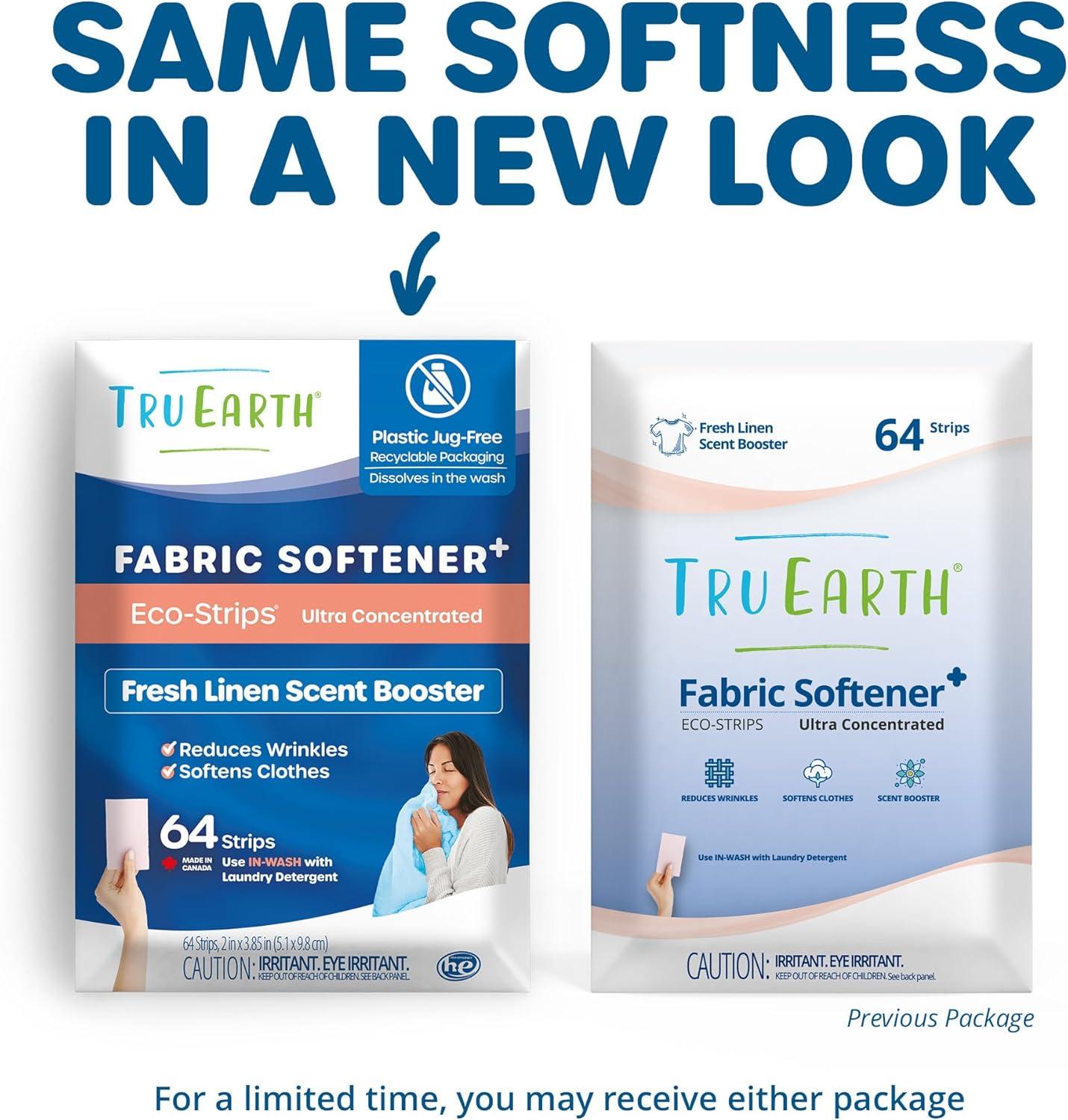 image:imageTru Earth Fabric Softener Strips for Washing Machine Alternative to Fabric Softener Liquid and Pods Fresh Linen Scent Booster Up to 64 Loads Per 32CountFresh Linen