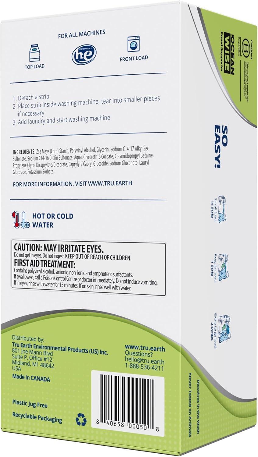 image:imageTru Earth Platinum Heavy Duty Laundry Detergent Sheets Up to 768 Loads 384 Count Fresh Linen Scent UltraConcentrated EcoFriendly Laundry SheetsFragranceFree Platinum
