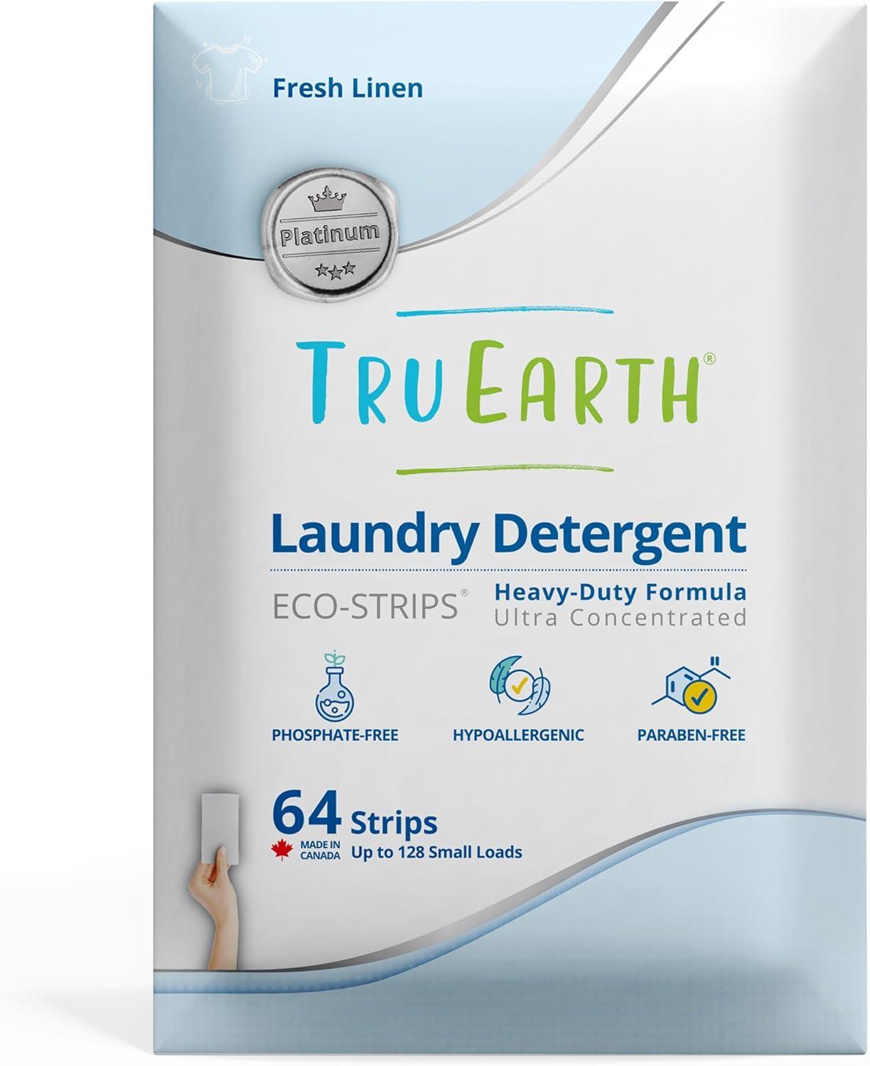 image:imageTru Earth Platinum Heavy Duty Laundry Detergent Sheets Up to 768 Loads 384 Count Fresh Linen Scent UltraConcentrated EcoFriendly Laundry SheetsFresh Linen Platinum