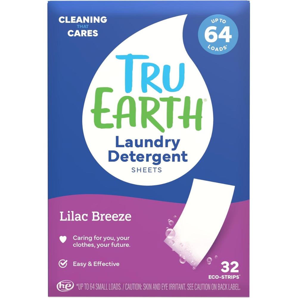 image:imageTru Earth Compact Dry Laundry Detergent Unscented Up to 64 Loads 32 Sheets Liquidless Detergent Travel Packaging May VaryLilac Breeze