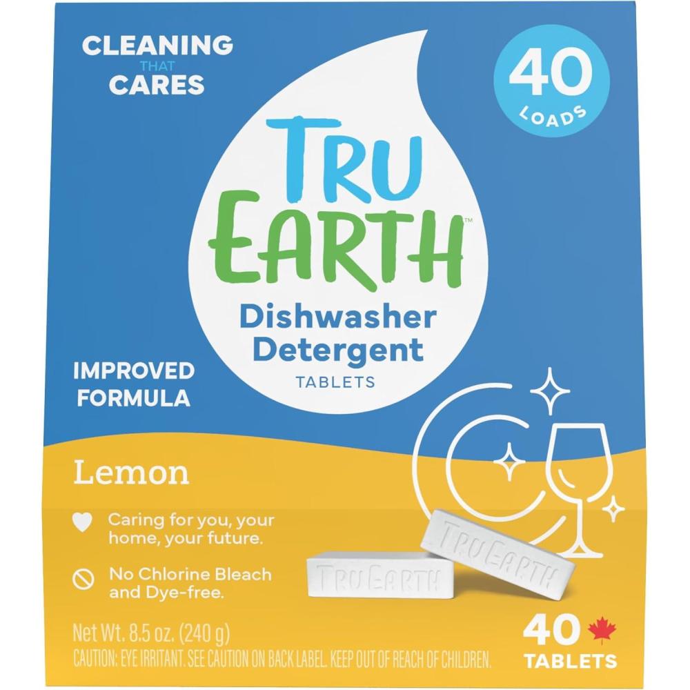 image:imageTru Earth Dishwasher Detergent Tablets Eco Friendly Alternative to Liquid Pods 40 Tablets FragranceFreeLemon