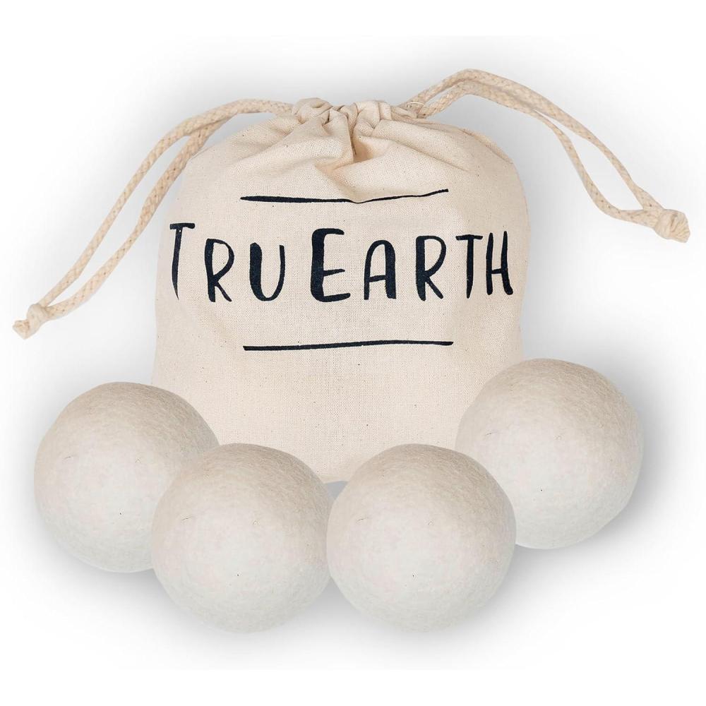 image:imageTru Earth Wool Dryer Balls Set of 4 XL 100 Wool AntiStatic Balls for Laundry Reusable amp All Natural4