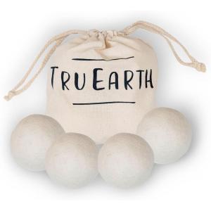 Tru Earth Wool Dryer Balls, Set of 4 XL 100% Wool Anti-Static Balls for Laundry, Reusable & All Natural(4)