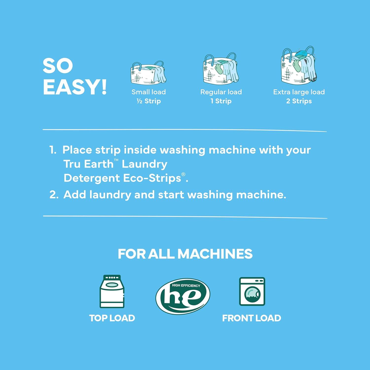 image:imageTru Earth Fabric Softener Sheets Original EcoStrip Liquidless Detergent for Travel 50 Sheets FragranceFreeUnscented
