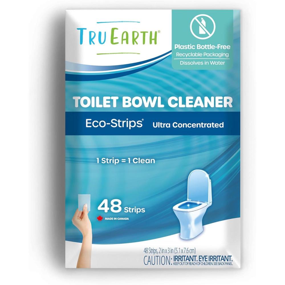image:imageTru Earth Toilet Bowl Cleaner EcoStrips Plastic JugFree SepticSafe For Cleaning Easy to Use 48 Strips48 Count Pack of 1