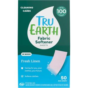 Tru Earth Fabric Softener Sheets | Original Eco-Strip Liquidless Detergent for Travel | 50 Sheets | Fragrance-Free(Fresh Linen)