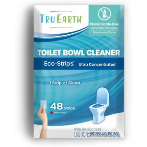 Tru Earth Toilet Bowl Cleaner Eco-Strips | Plastic Jug-Free, Septic-Safe For Cleaning | Easy to Use | 48 Strips(48 Count (Pack of 1))